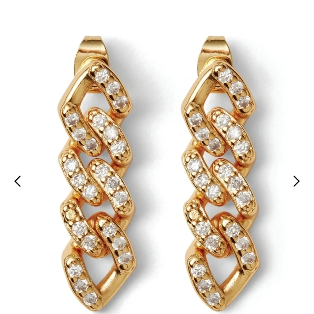 Crystal Haze Mexican Chain Drop  Earring